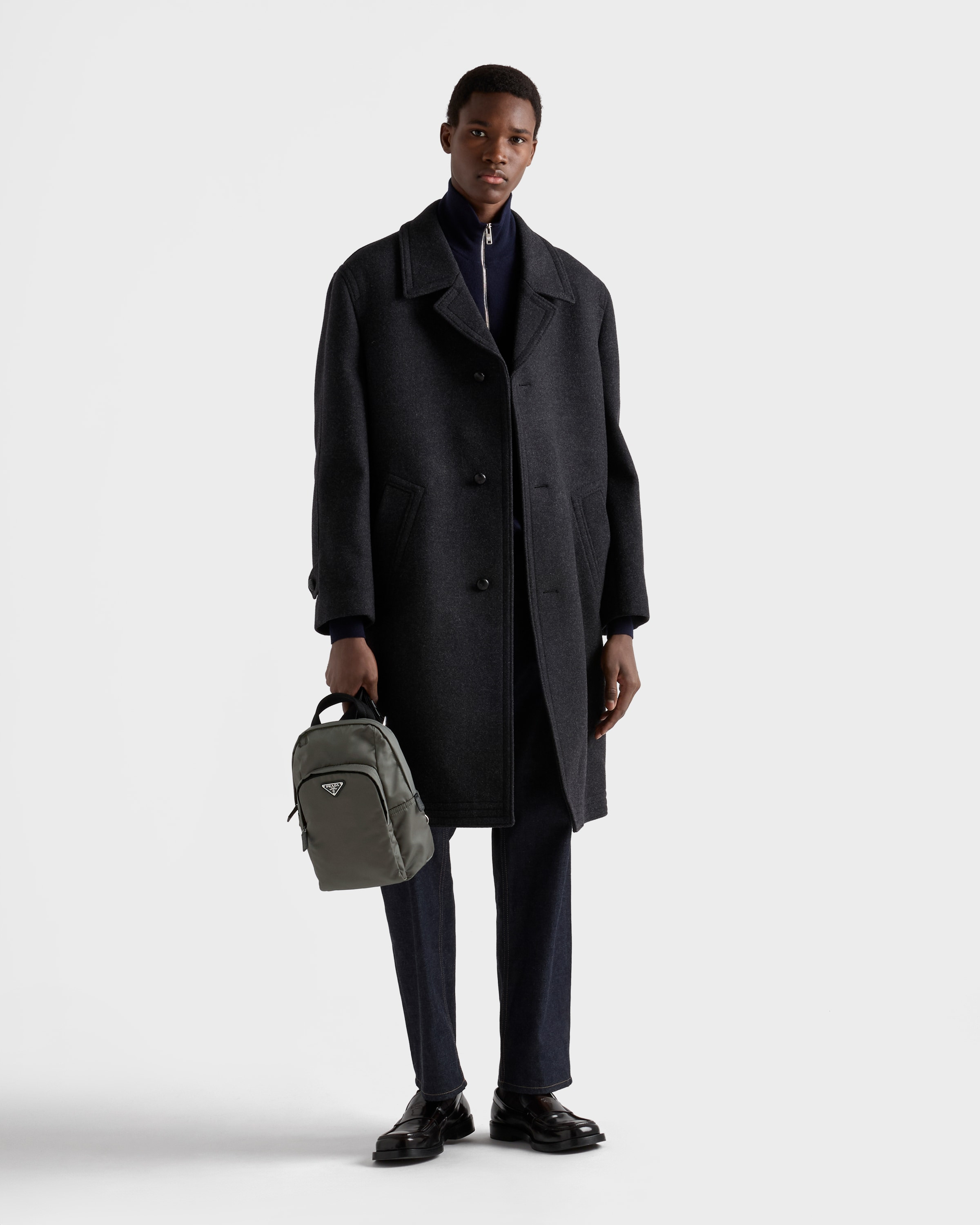 Re-Nylon and Saffiano leather backpack - 2