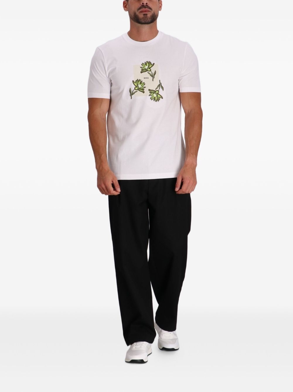 floral-artwork T-shirt - 2