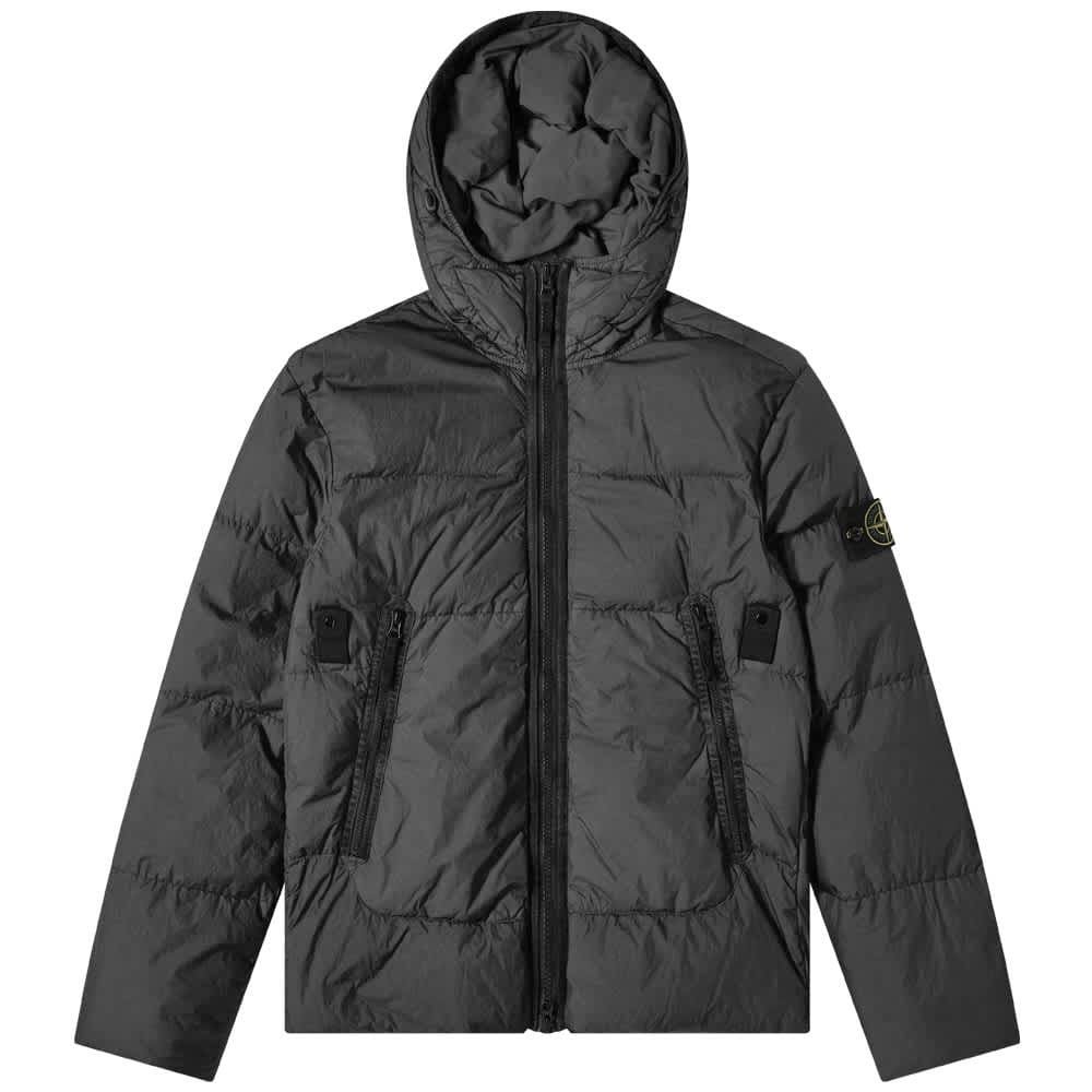 Stone Island Garment Dyed Crinkle Reps Hooded Down Jacket - 1