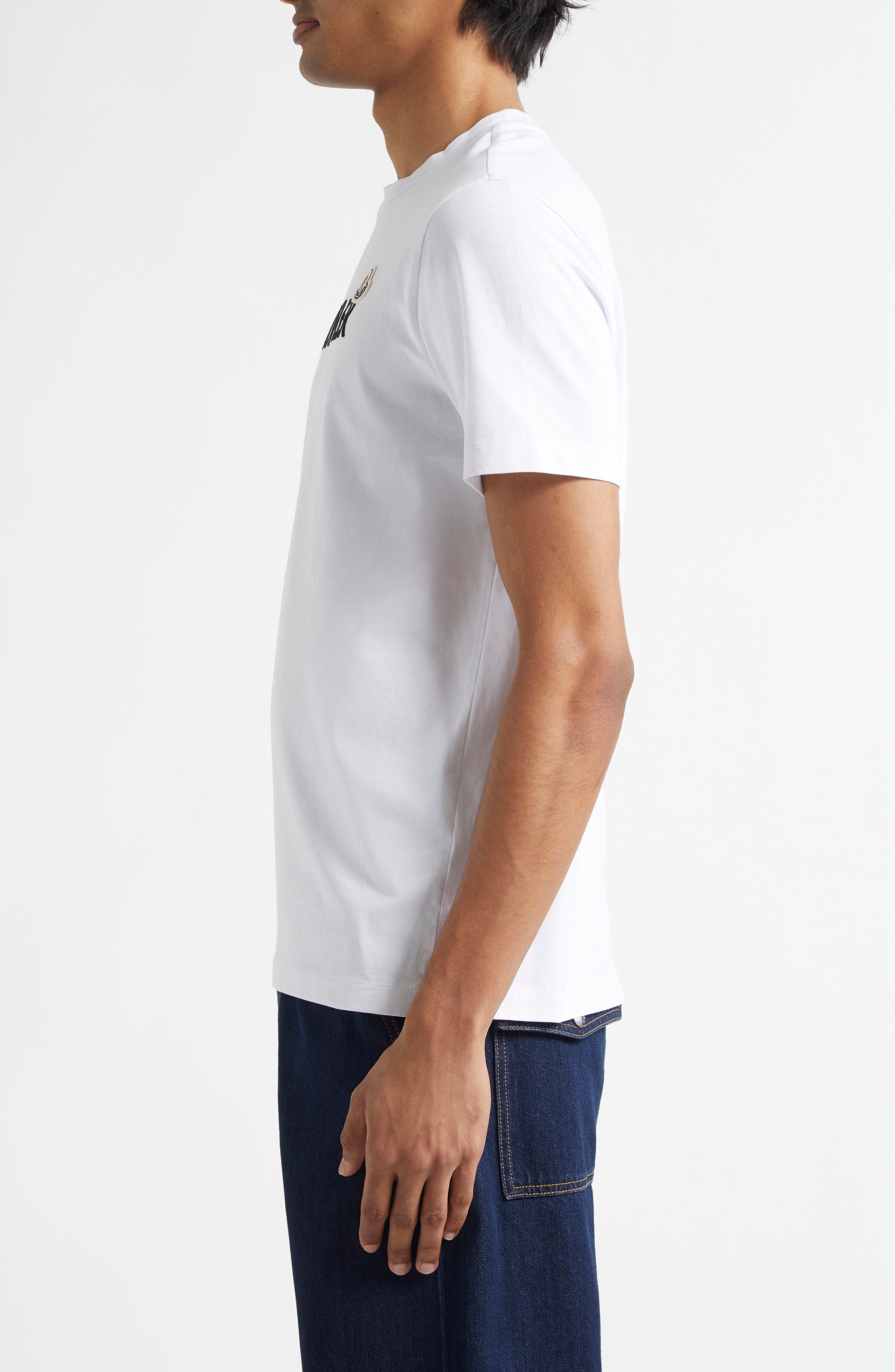 Moncler Logo Patch Graphic T-Shirt in Brilliant White at Nordstrom - 3