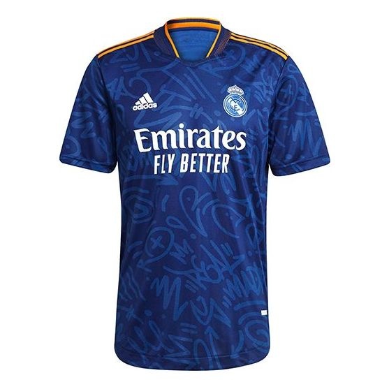 adidas Real Madrid Away Player Edition Soccer/Football Sports Short Sleeve Jersey Blue GM6775 - 1