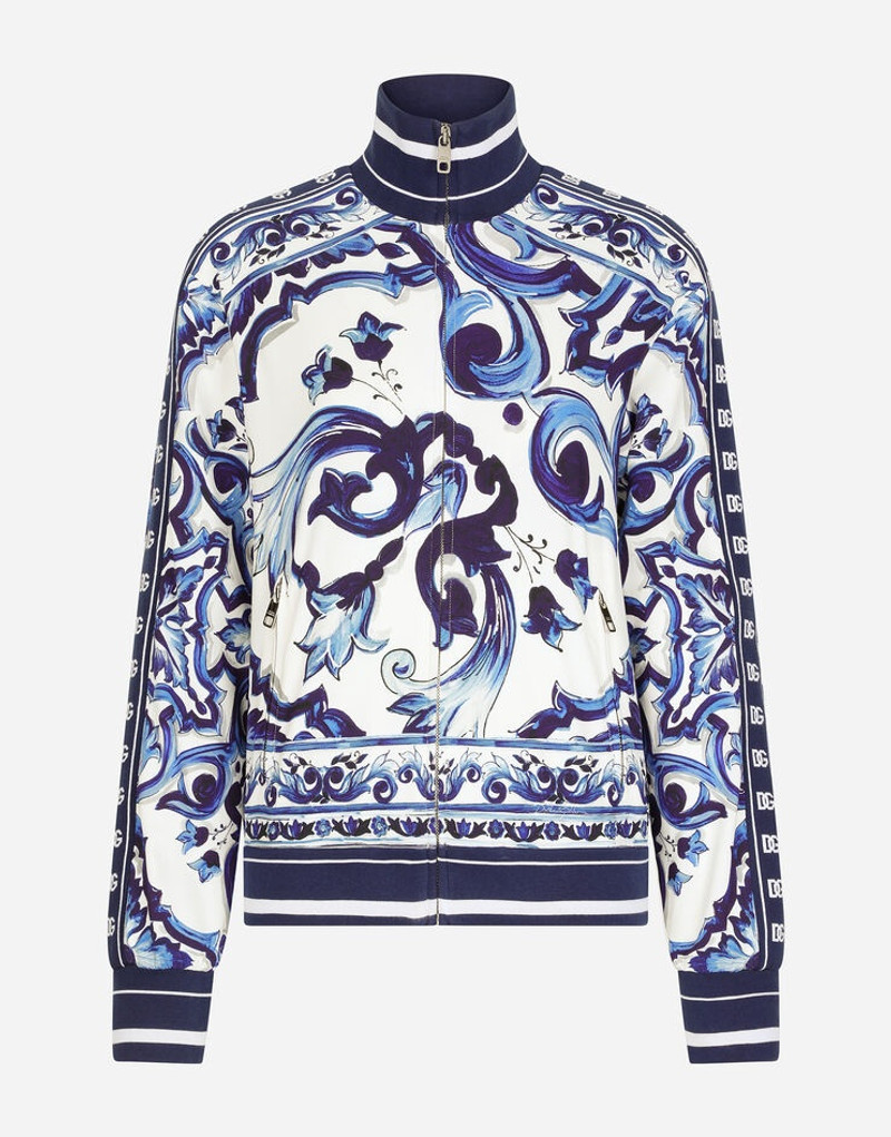 Majolica-print 카디 스웨터와 지퍼 1