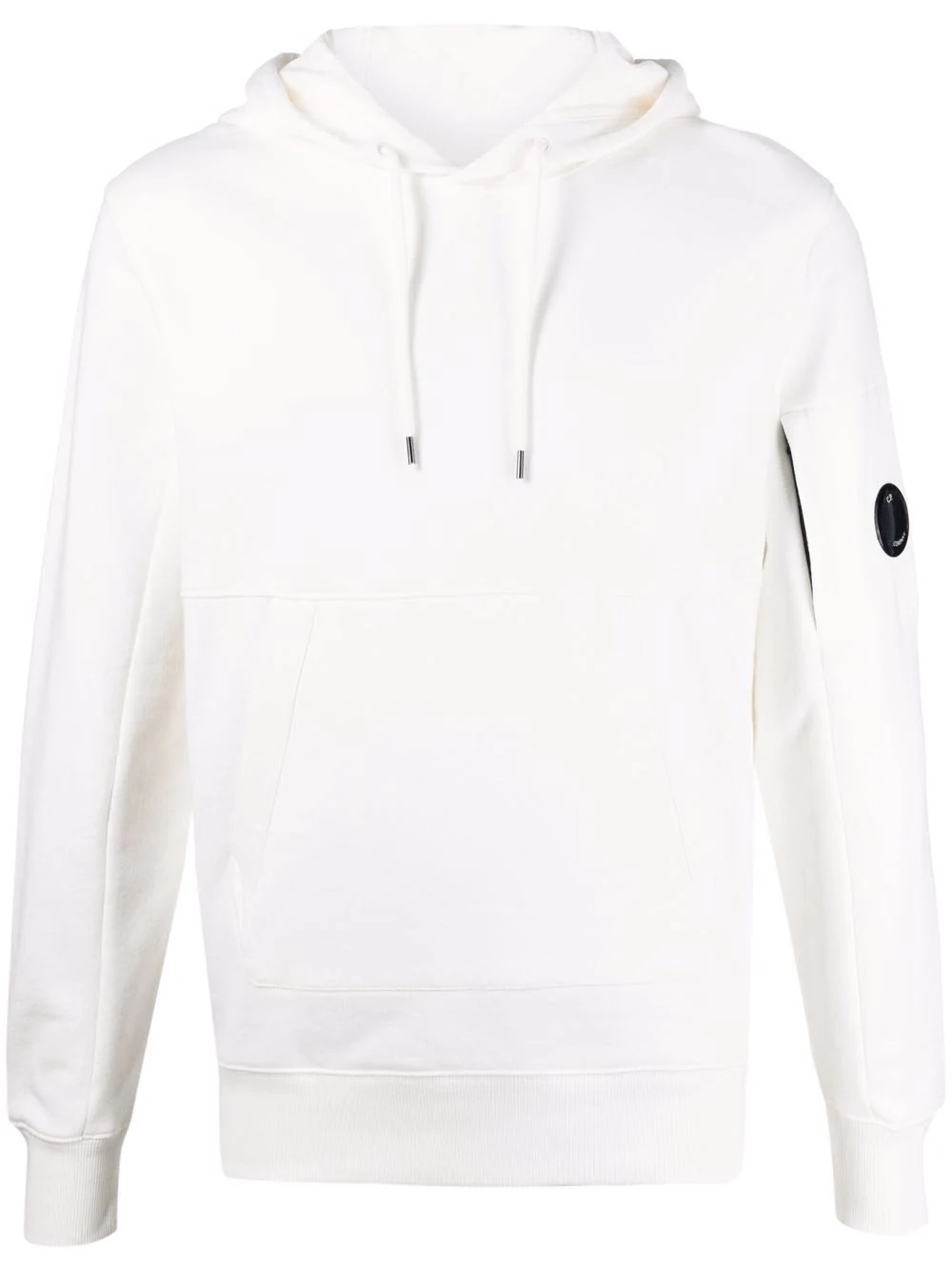 lens-detail cotton hoodie - 1