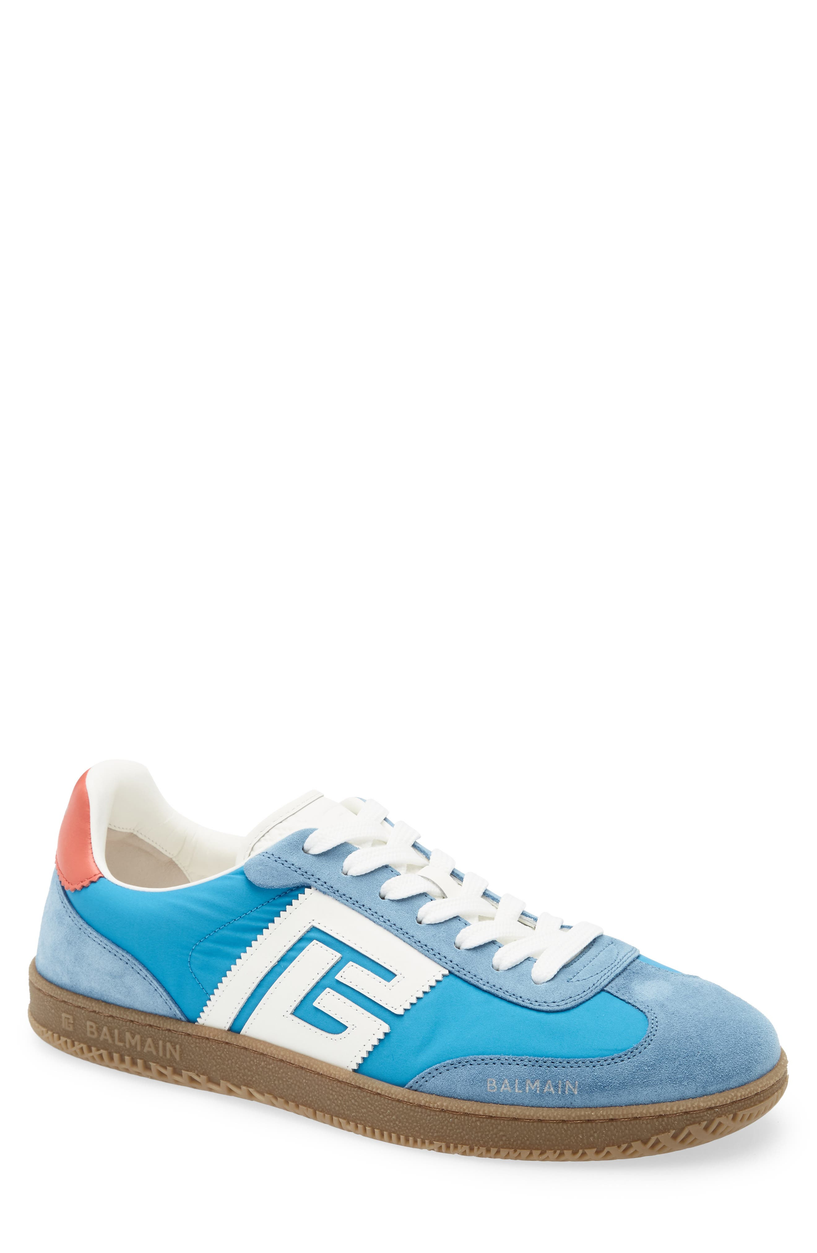 Balmain Swan Low Top Sneaker in 6Bs Blue at Nordstrom - 1