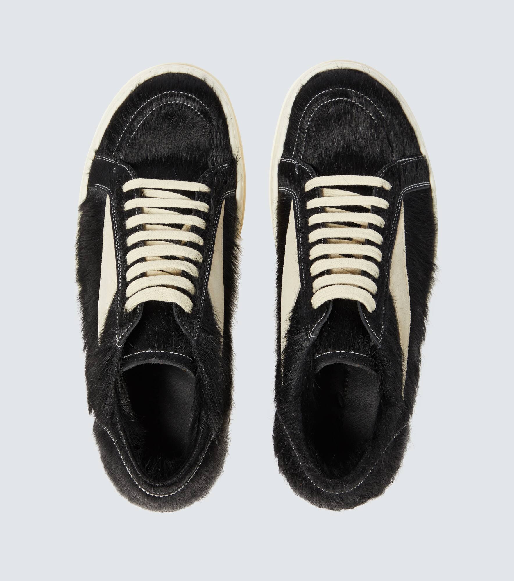 Vintage calf hair low-top sneakers - 4