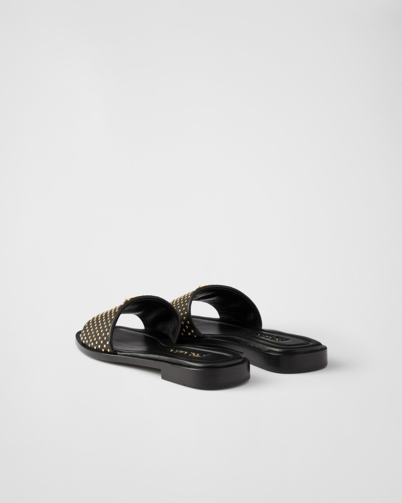 Nappa leather slides with studs 4