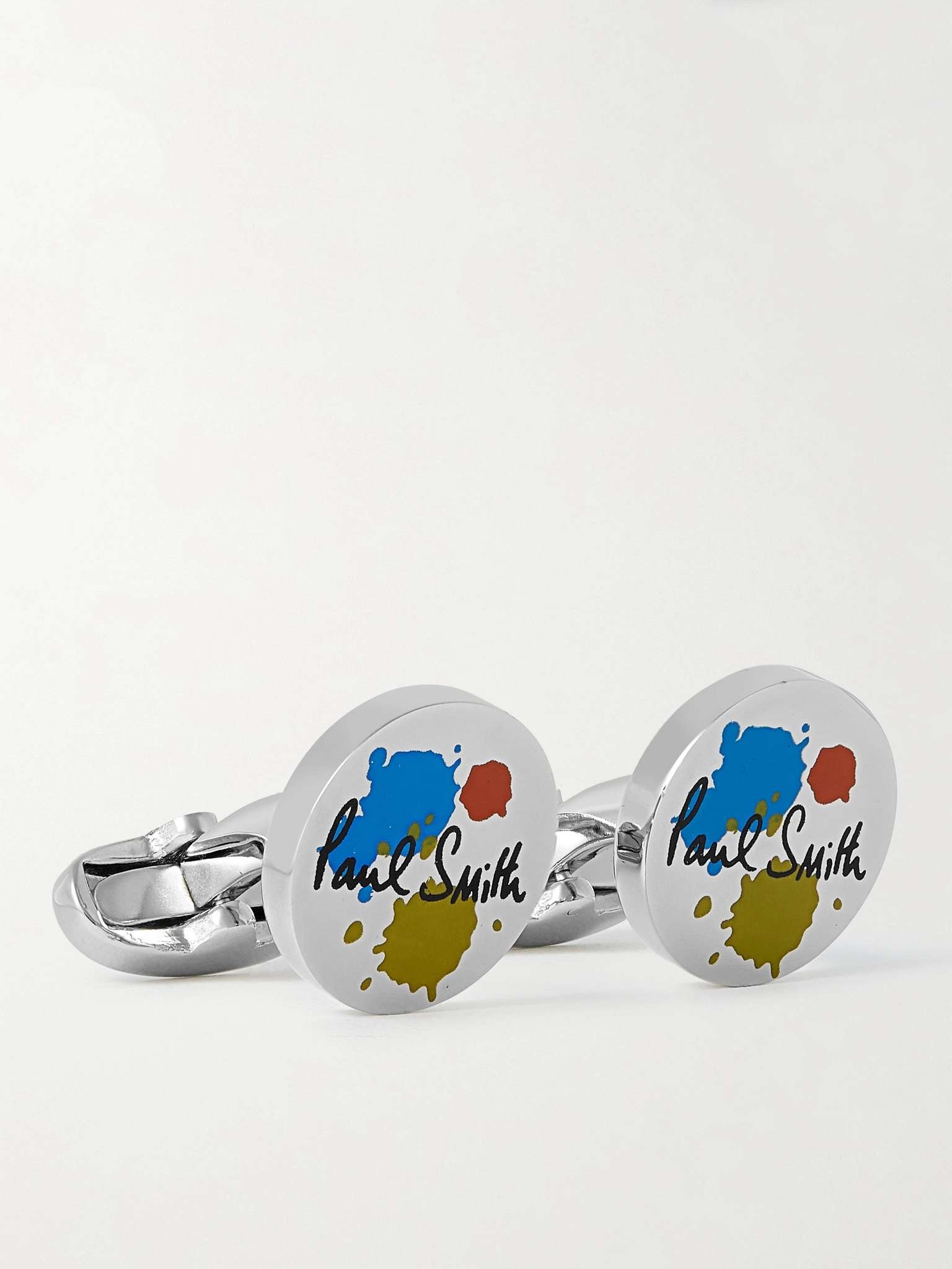 Paint Splash Silver-Tone and Enamel Cufflinks - 1