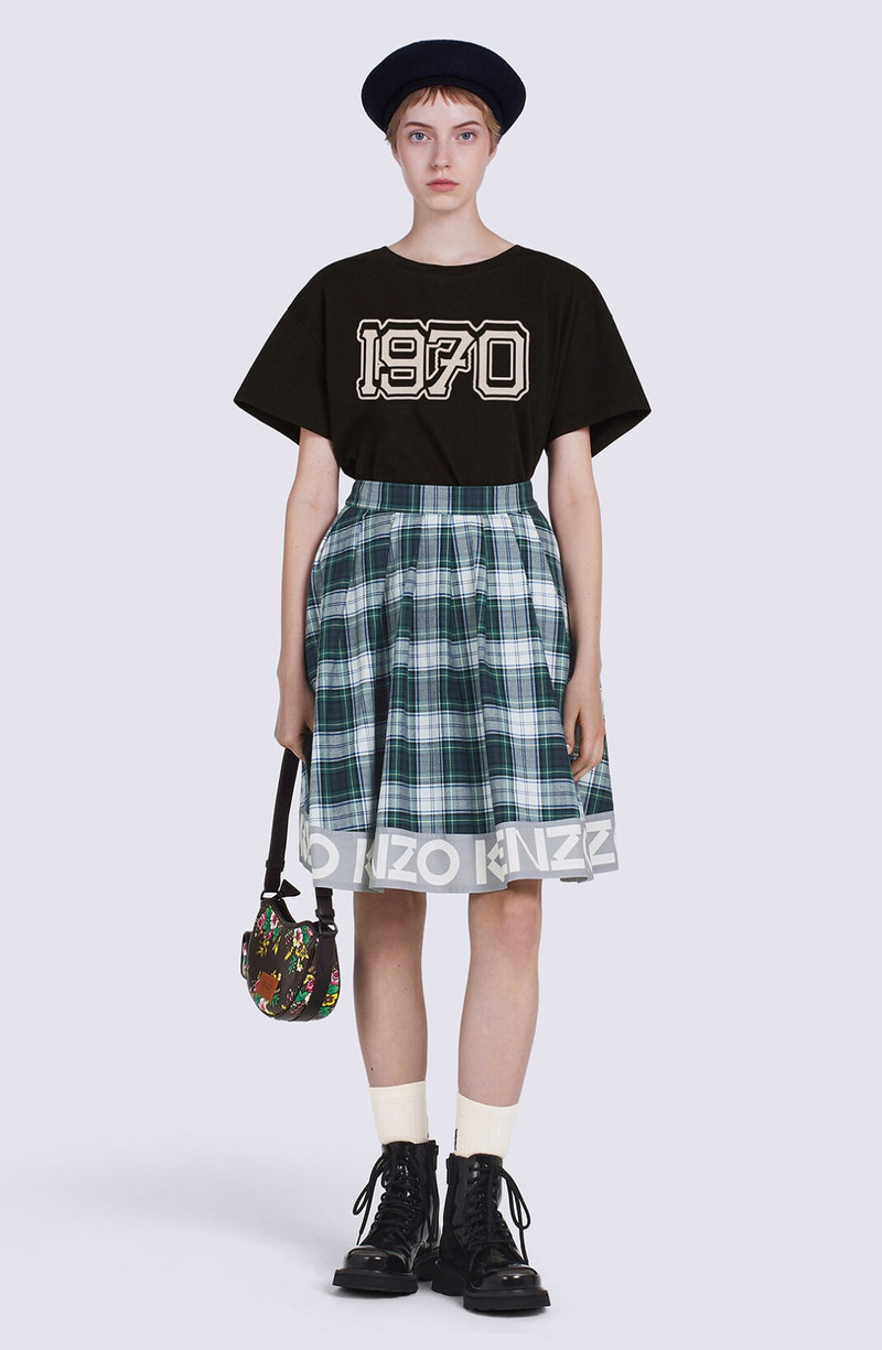 KENZO Flared checked skirt outlook