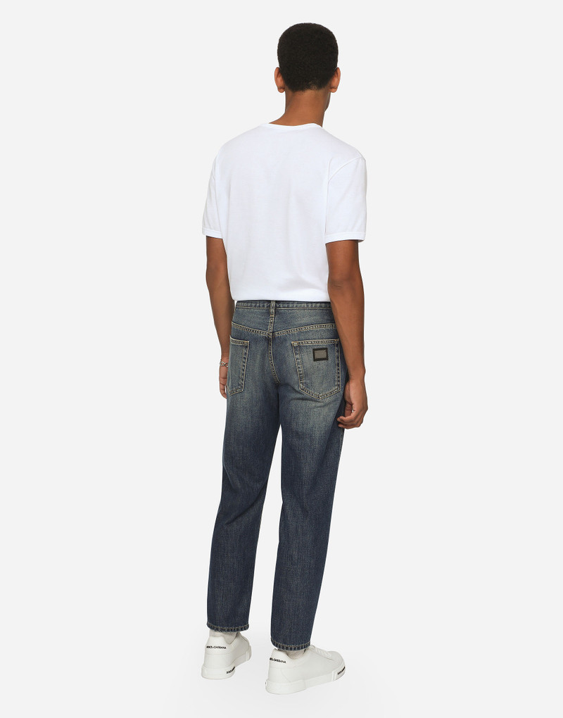 Light blue wash loose stretch jeans 3