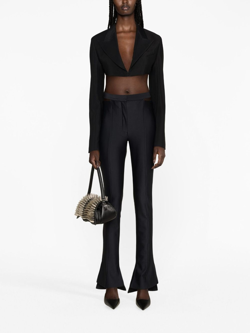 MUGLER cropped twill blazer outlook