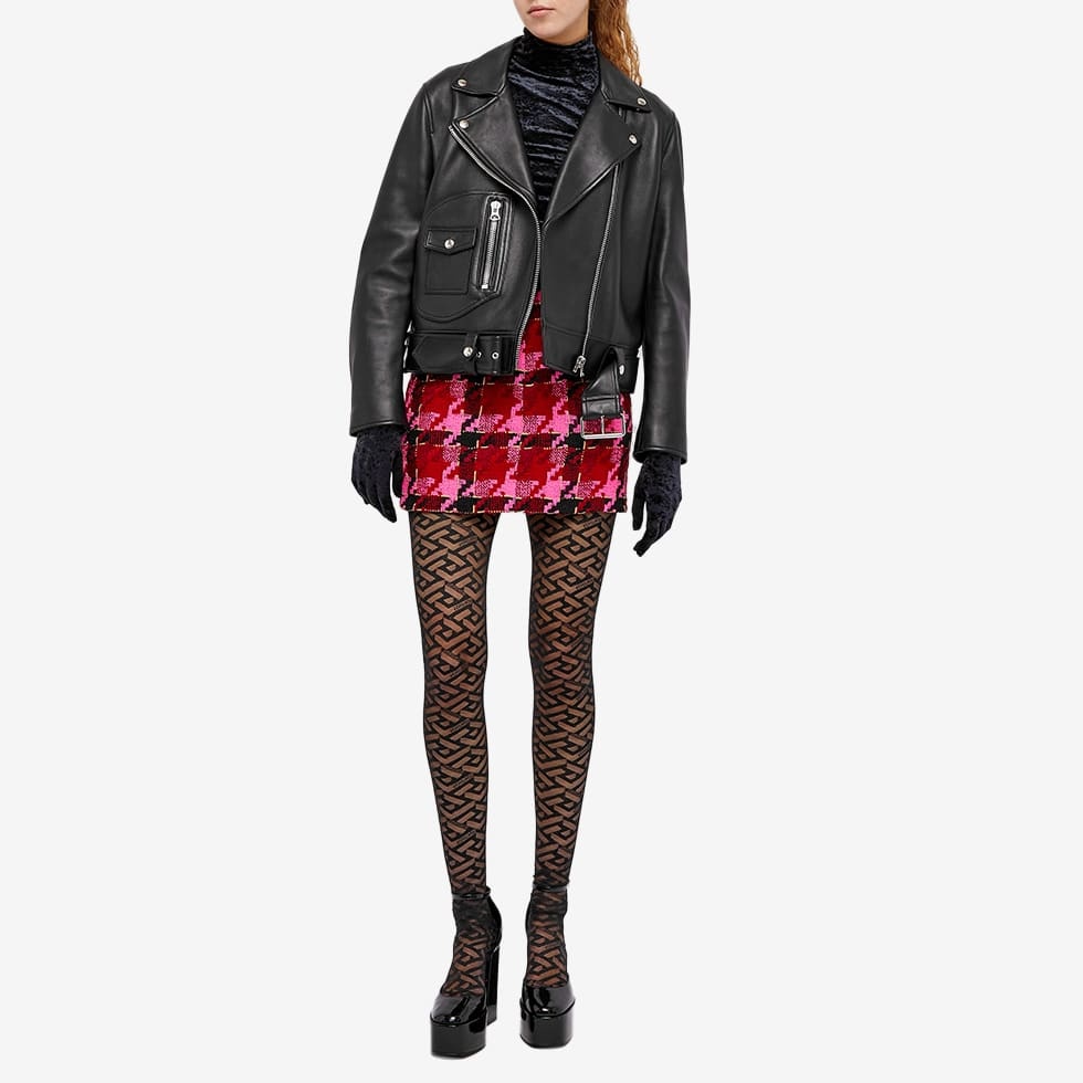 Versace Red Monogram Tights Versace