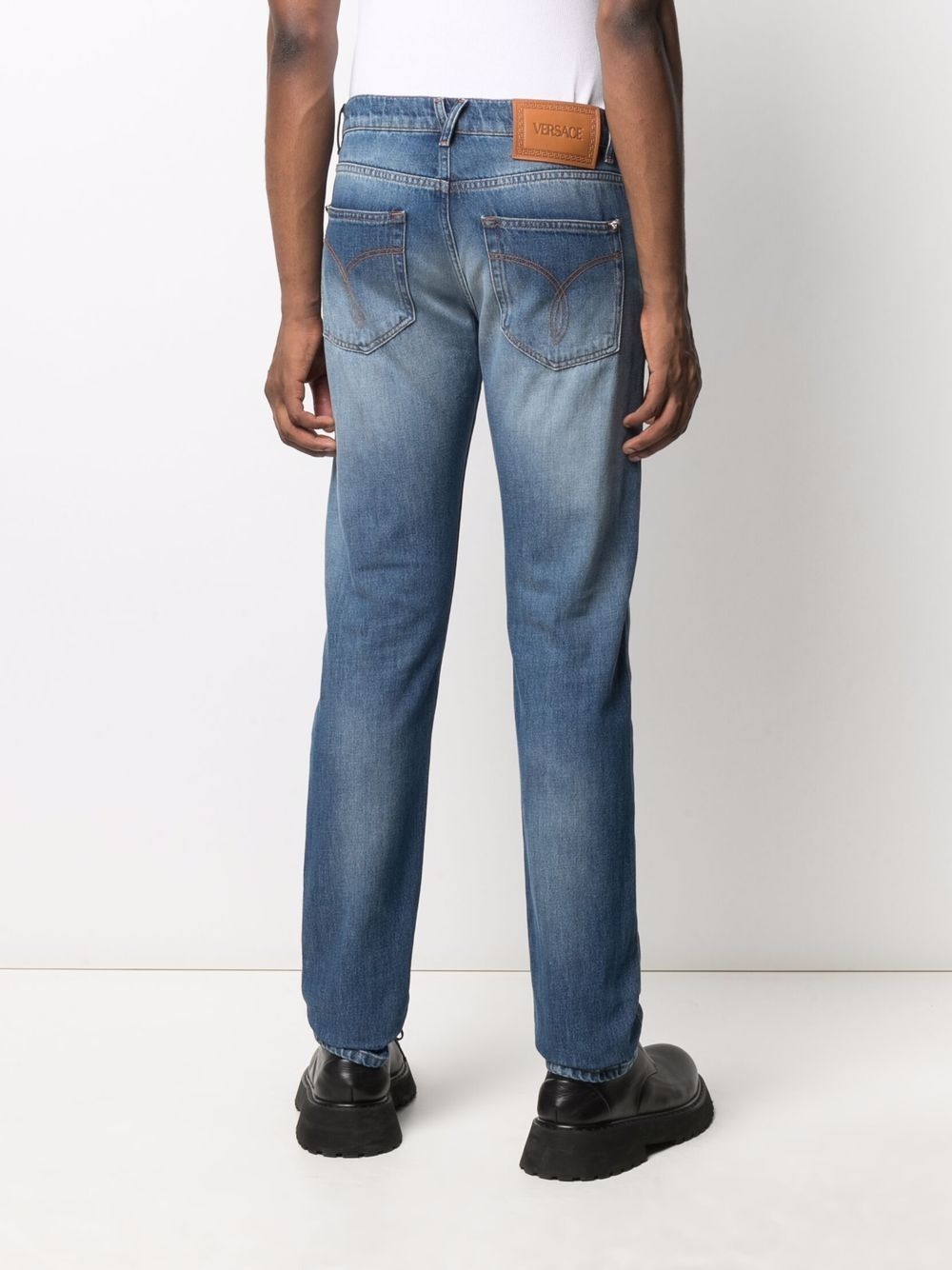 faded-effect straight-leg jeans - 4