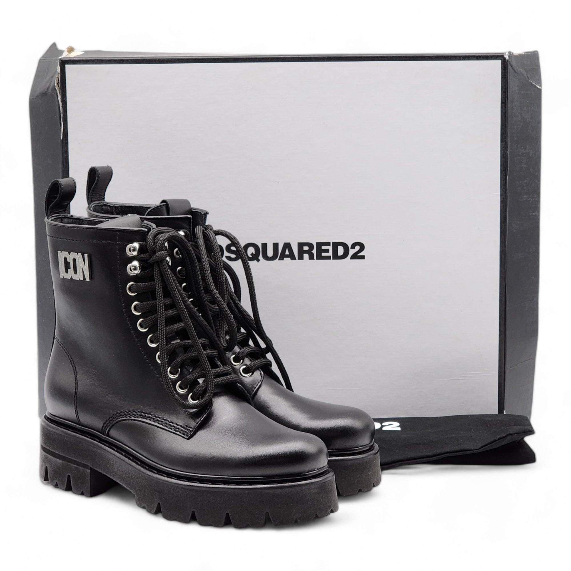Dsquared2 Icon Clubbing Combat Boots Black 36 - 8