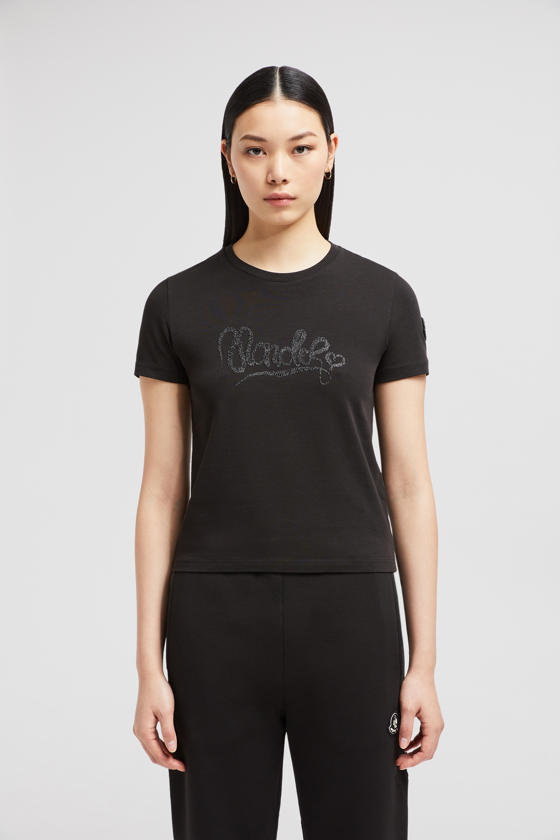 Embroidered Calligraphy Logo Cotton T-Shirt - 3