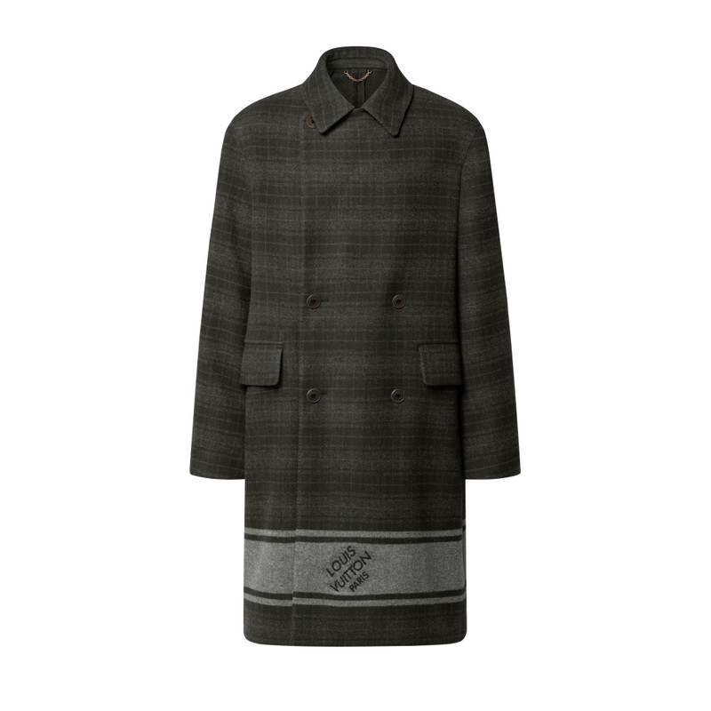 Damier Plaid Double-Breasted Coat 1