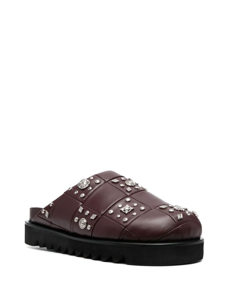 TOGA VIRILIS stud-embellished leather slippers outlook