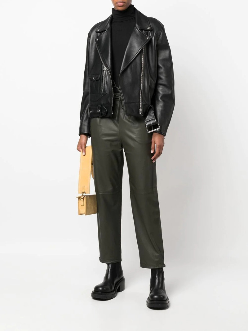 Yves Salomon drawstring-waist lambskin trousers outlook