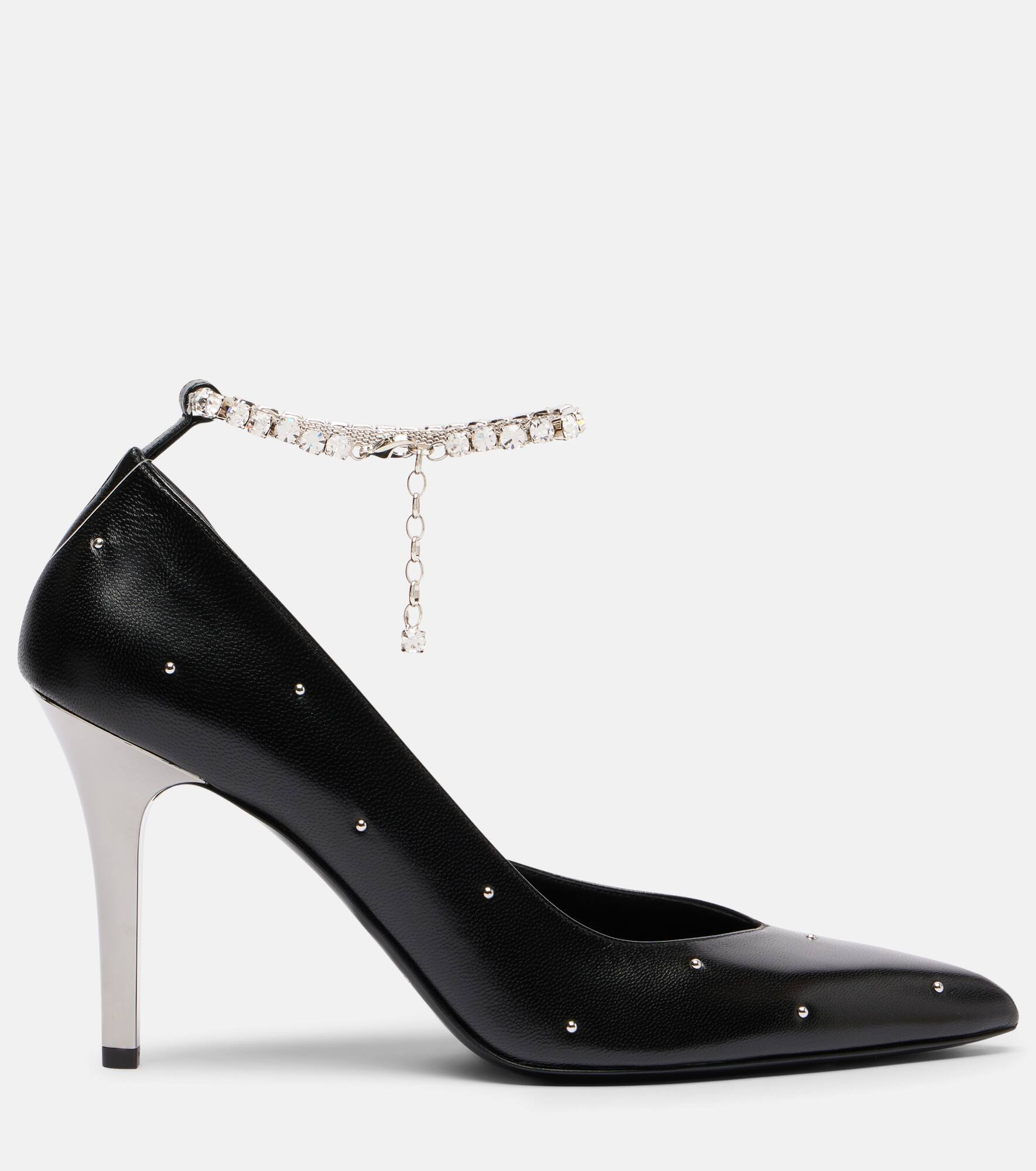 Embellished leather pumps - 4