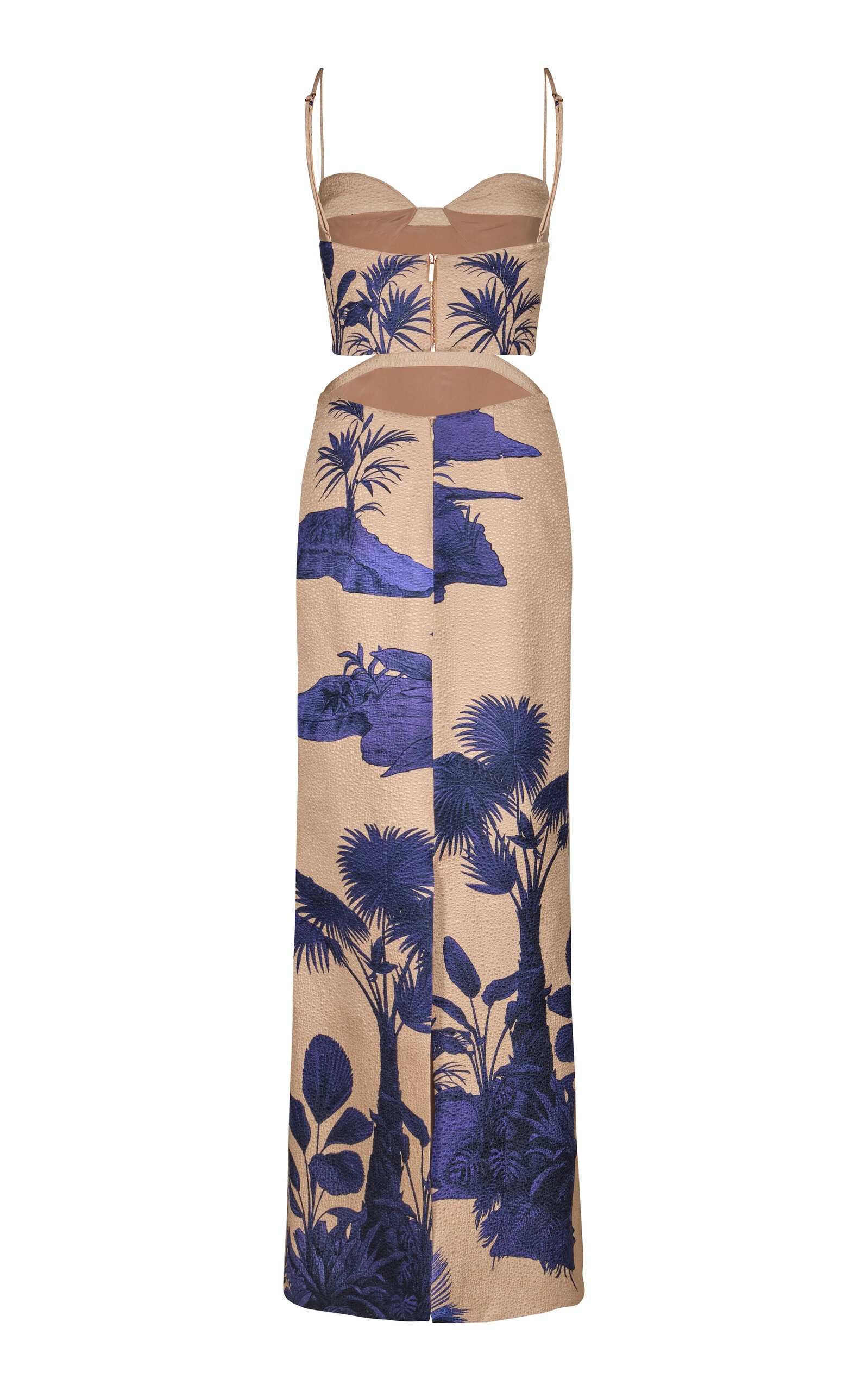Ocean Of Secrets Cutout Wool-Silk Maxi Dress navy - 4
