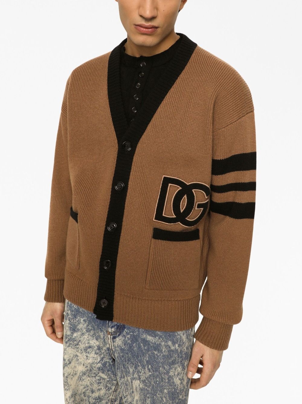 DG logo virgin-wool cardigan - 5