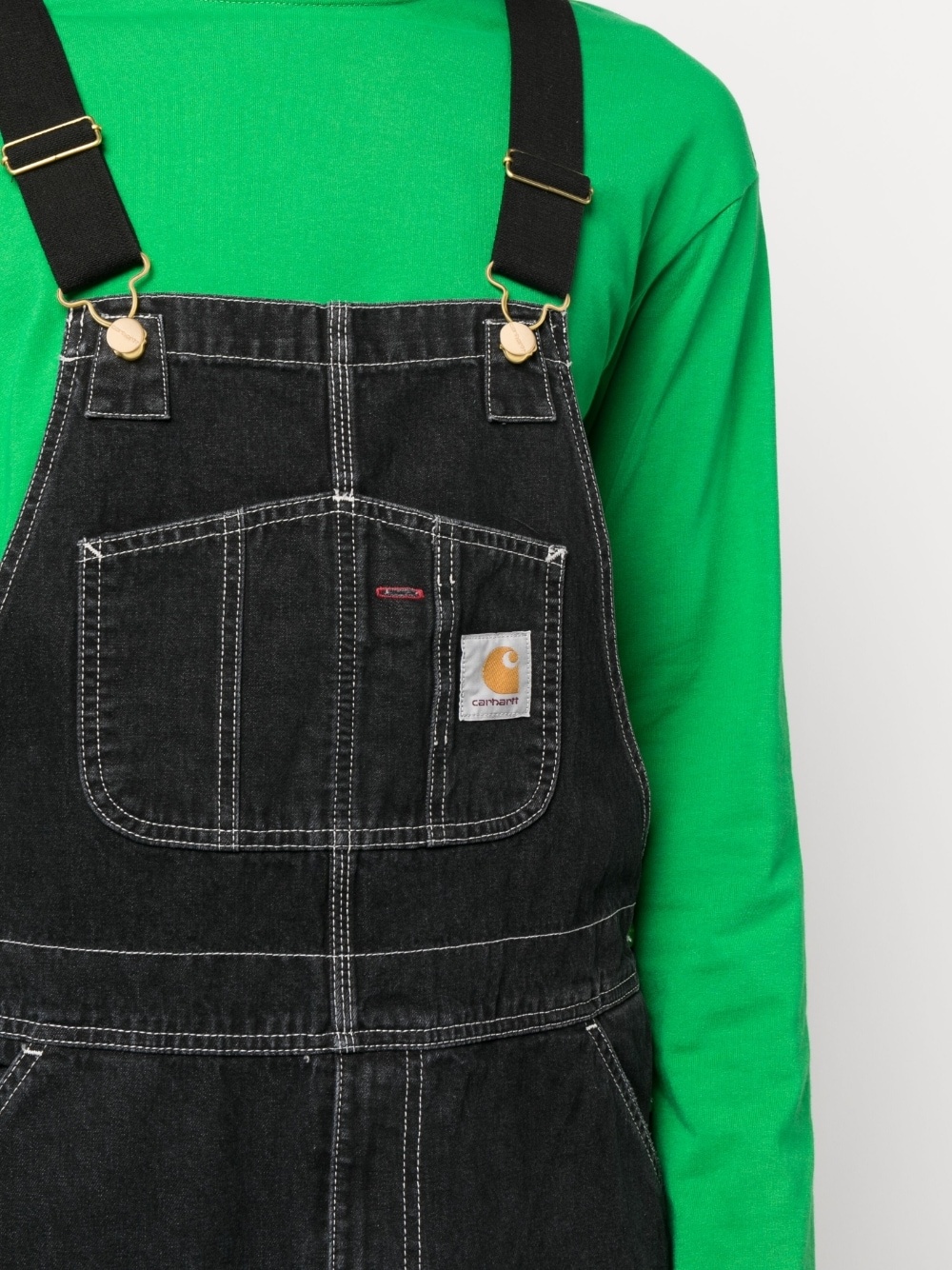 logo-patch straight-leg dungarees - 5