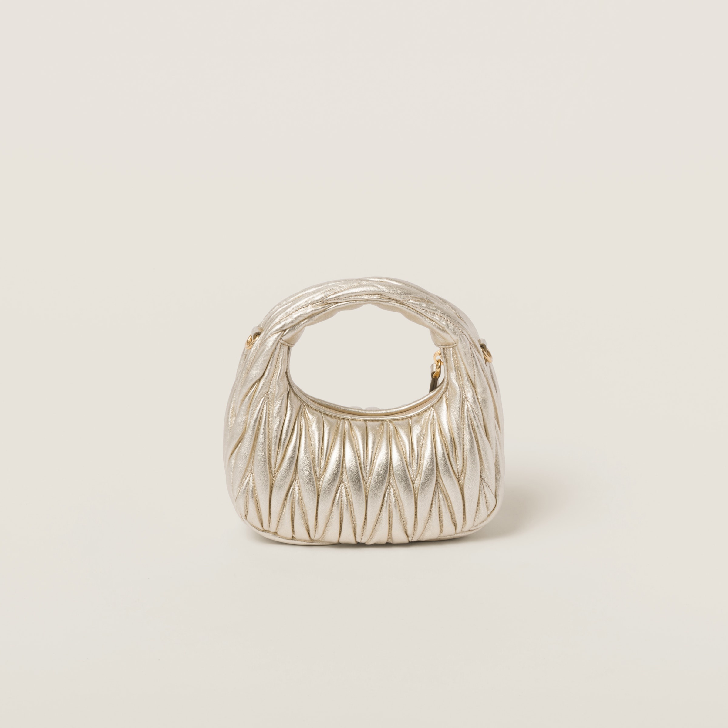 Wander matelassé nappa leather hobo mini-bag - 4