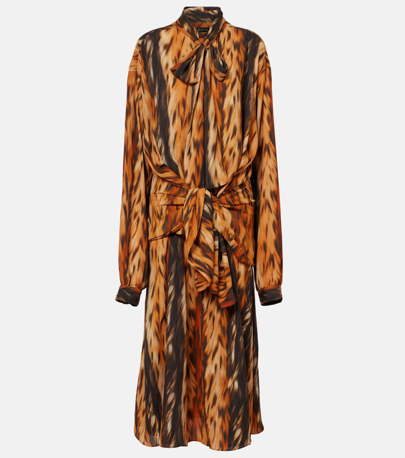 Printed crêpe midi dress 1
