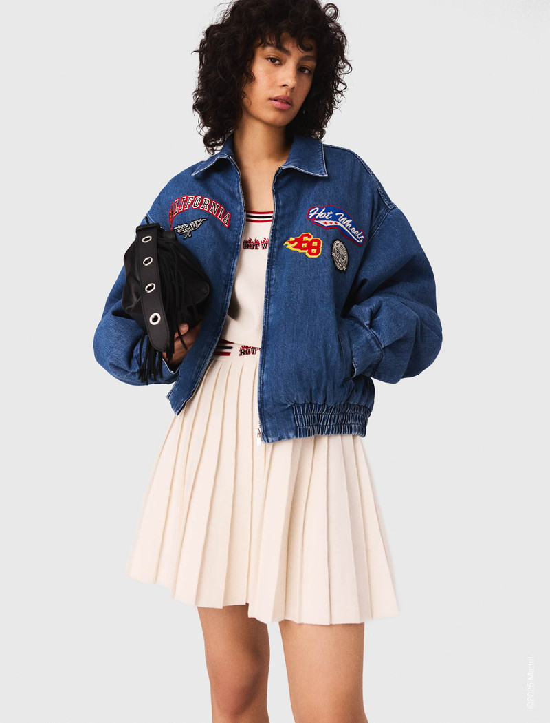 Oversized embroidered denim jacket 7