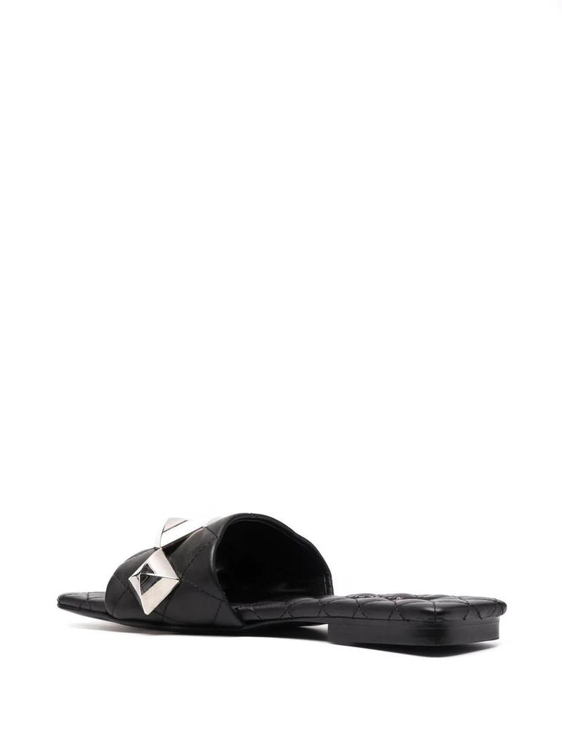 flat studded matelassè sandals 3