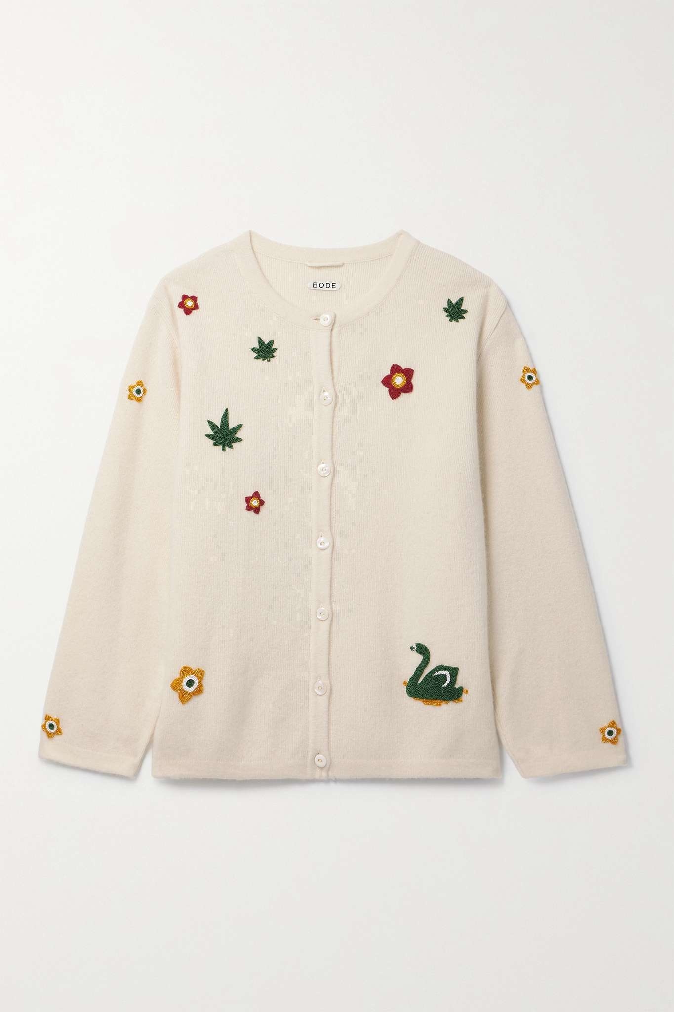 Chatham appliquéd merino wool and cashmere-blend cardigan - 1