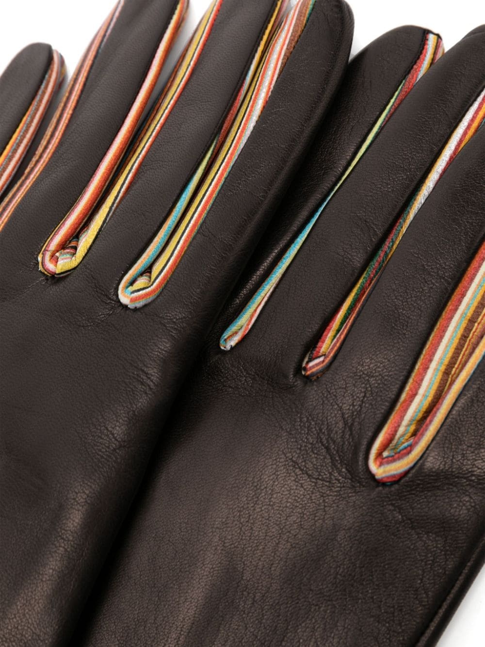 stripe-detail leather gloves - 2