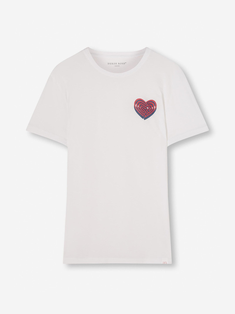 Derek Rose Men's T-Shirt Ripley 21 Pima Cotton White outlook