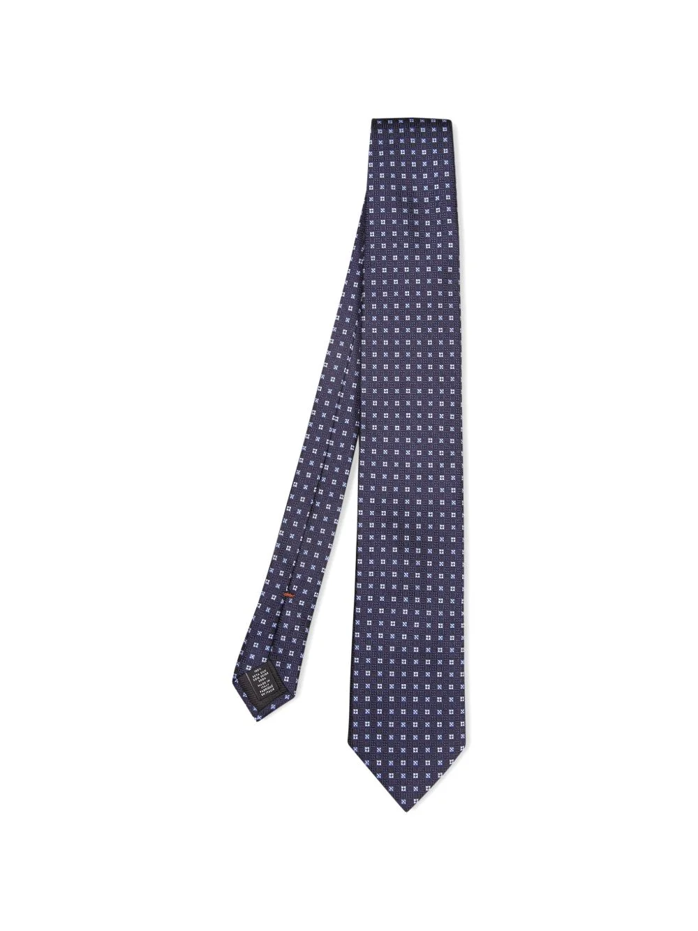 geometric-pattern silk tie - 1
