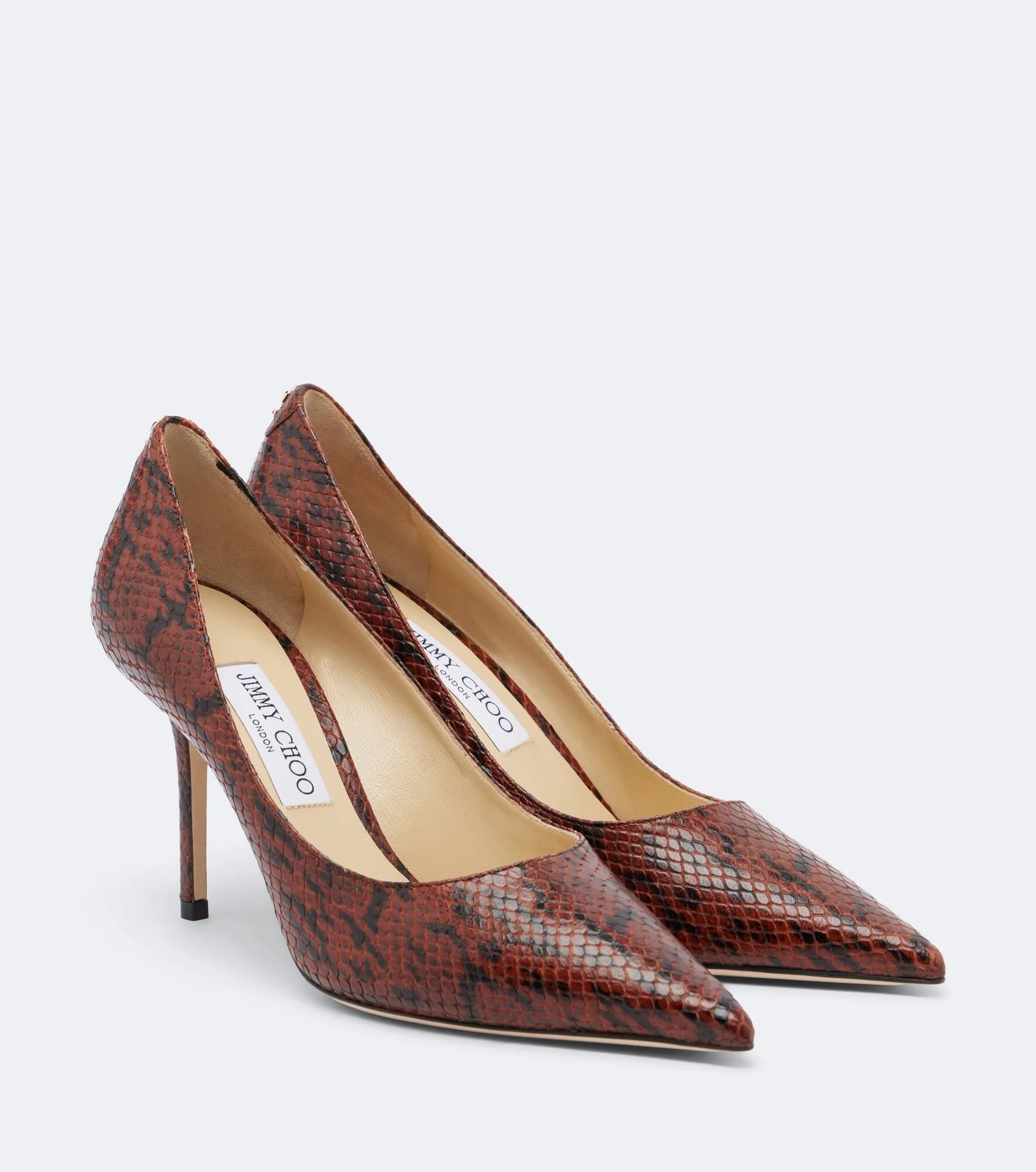 Love snake-effect leather pumps - 1