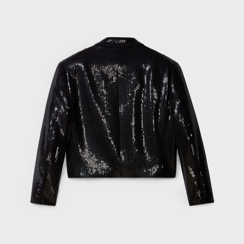 CELINE TUX MILITARY JACKET IN SEQUIN SABLÉ outlook