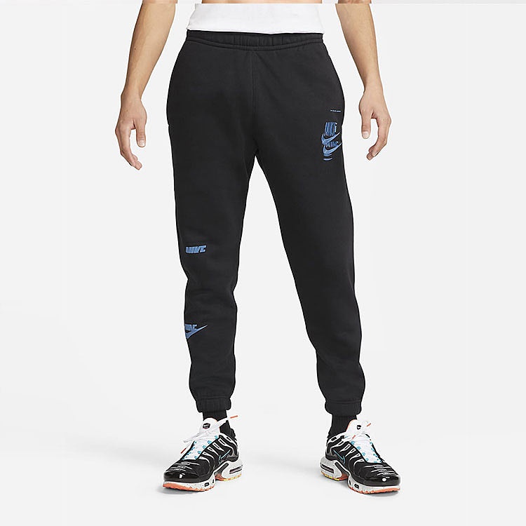 Men's Nike Logo Embroidered Bundle Feet Sports Pants/Trousers/Joggers Autumn Black DM6872-010 - 3