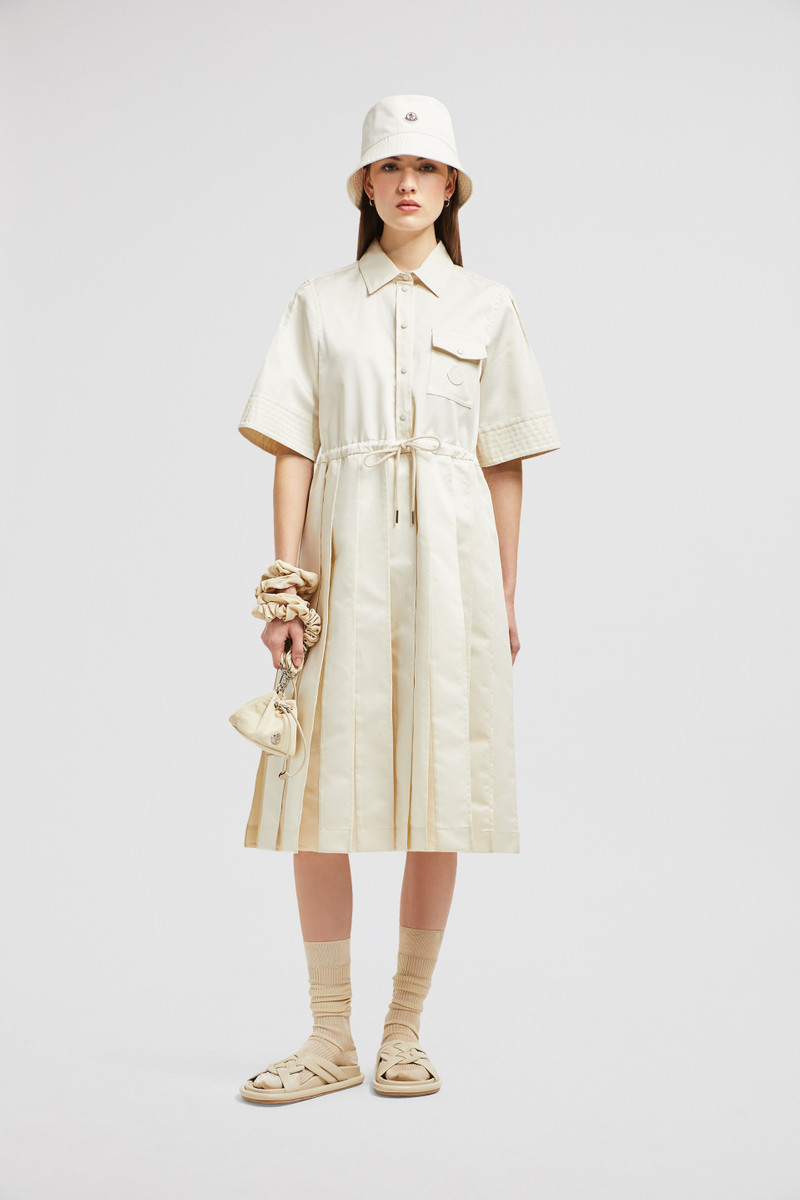Moncler Cotton & Silk Midi Shirt Dress outlook