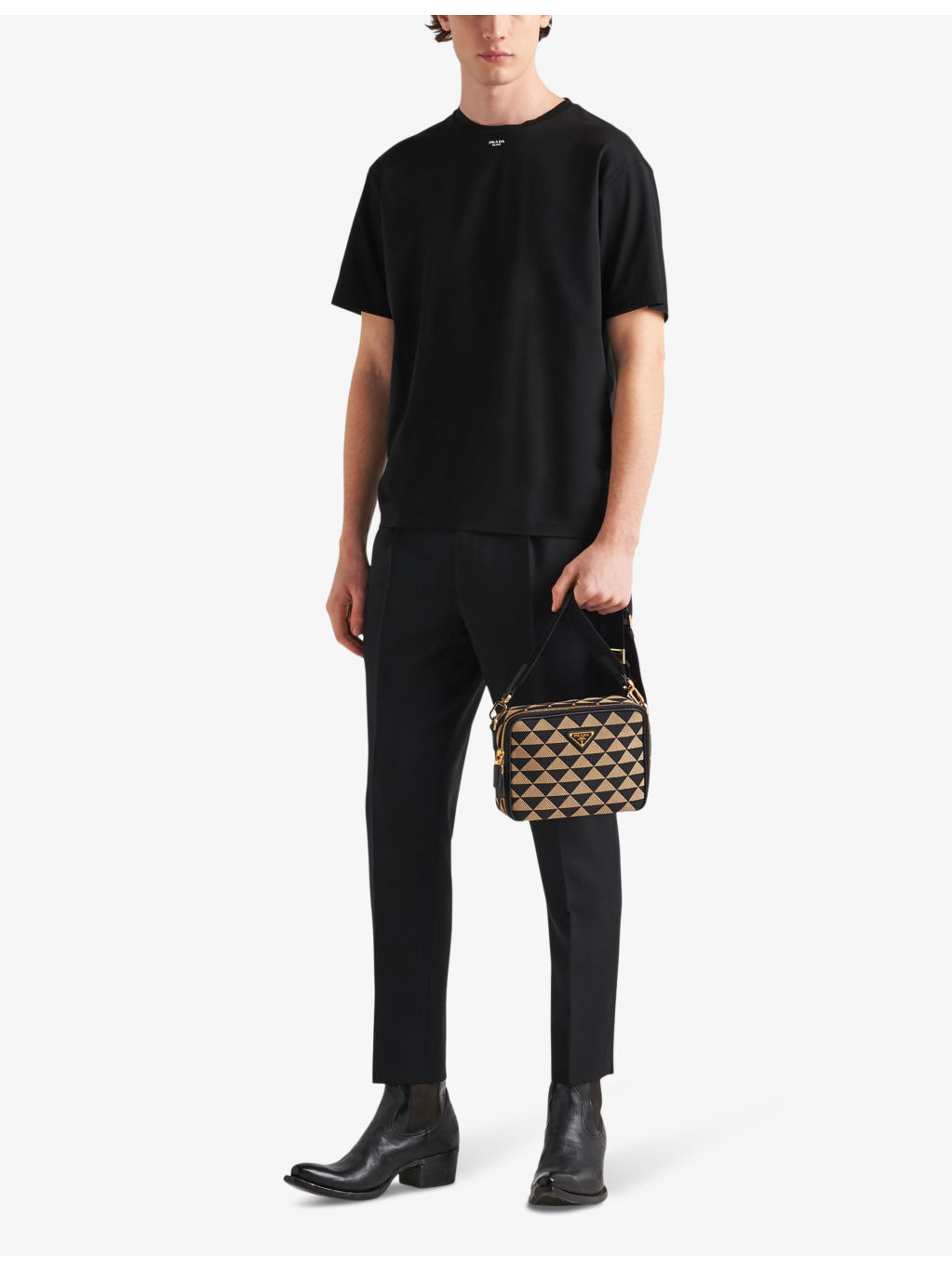 Logo-print crewneck stretch-cotton T-shirt - 2