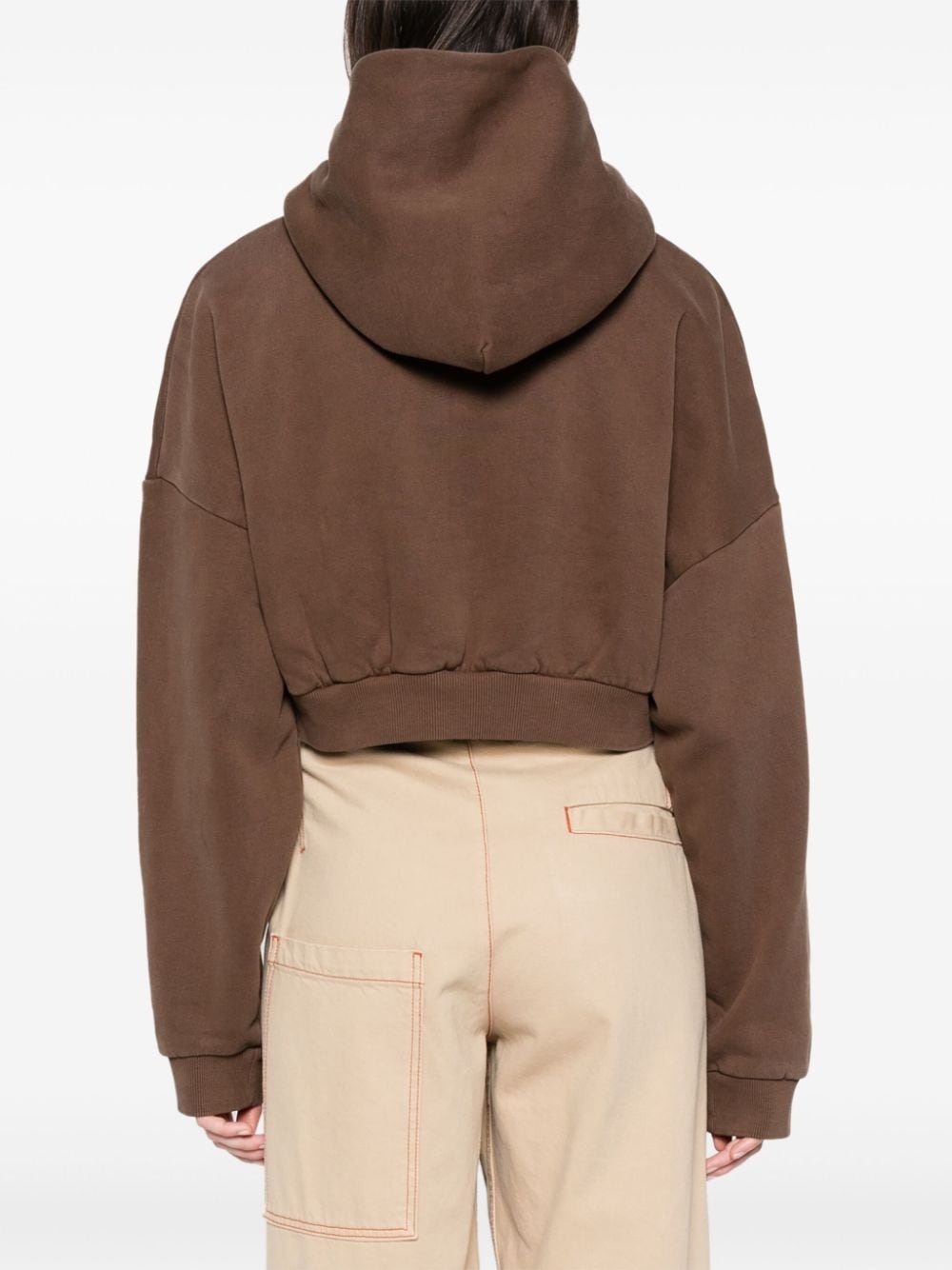 organic-cotton cropped hoodie - 4