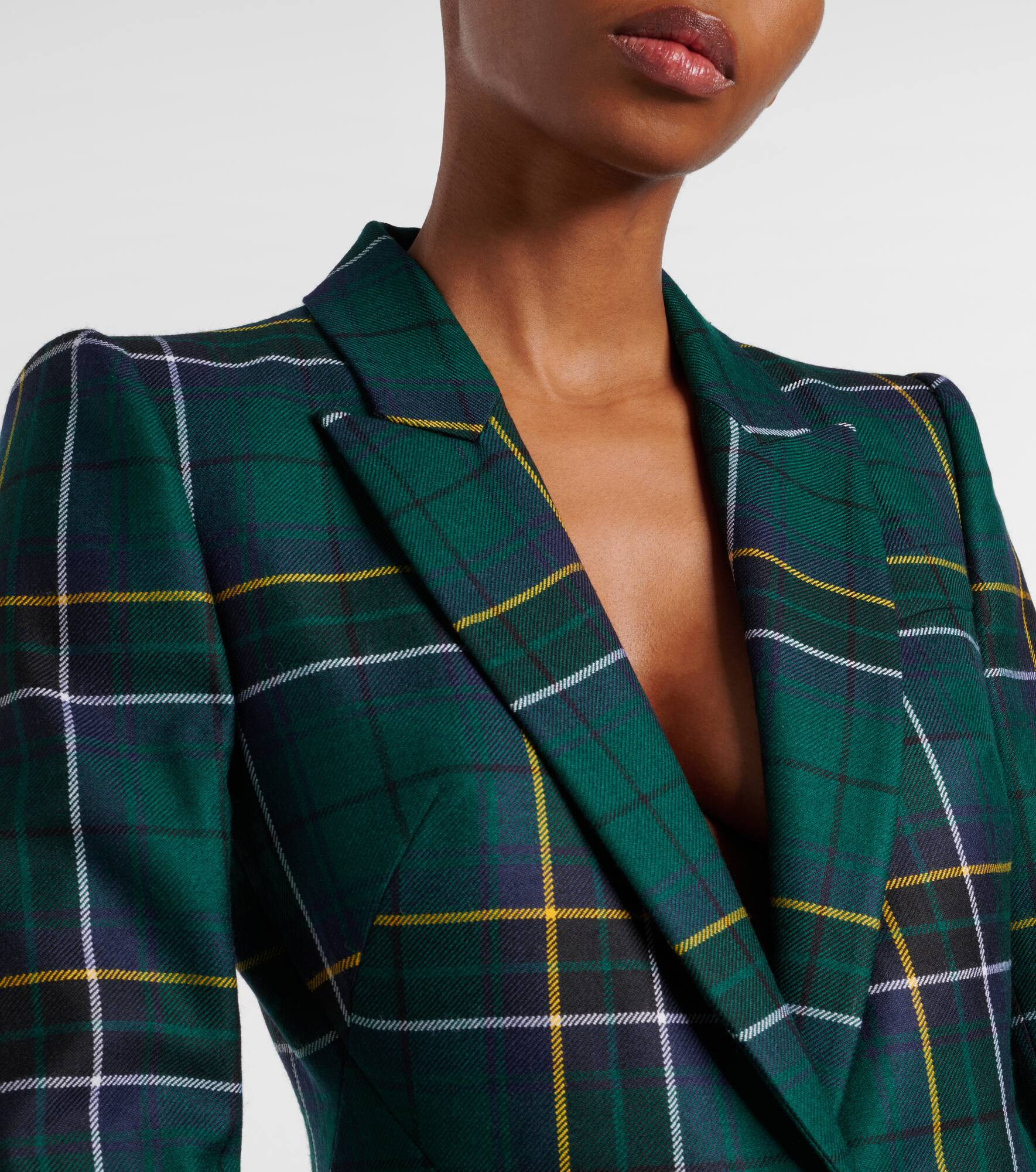 Plaid wool blazer - 4
