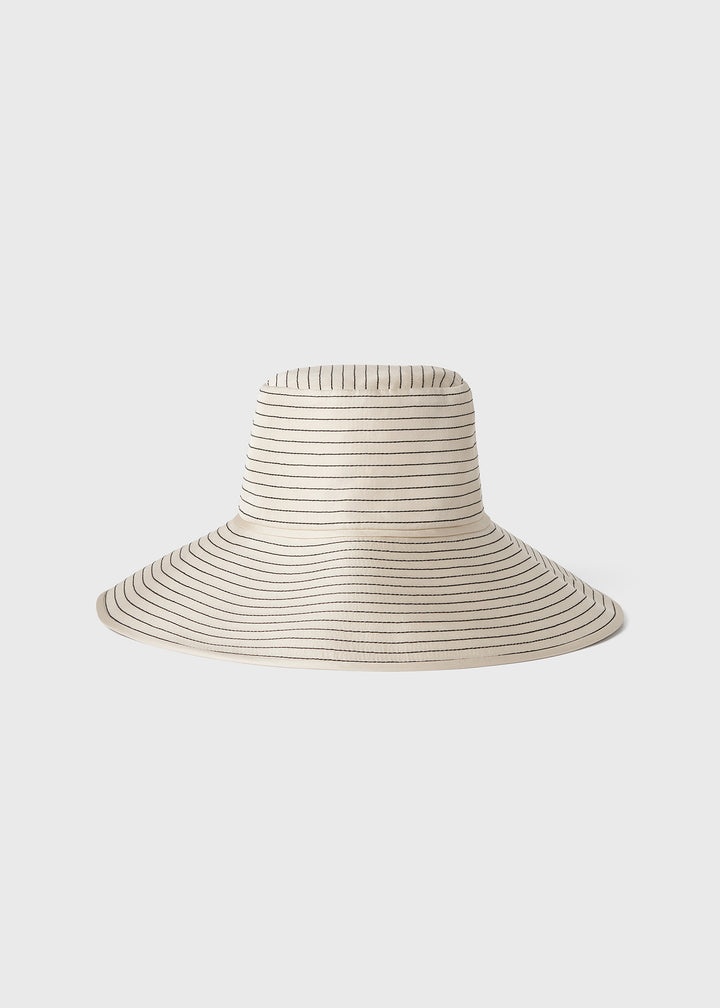 Embroidered silk sun hat creme - 1