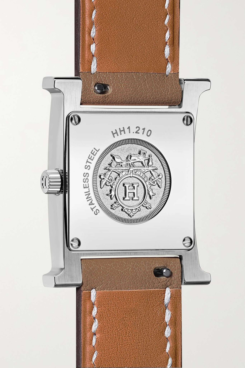 Heure H 25mm small stainless steel and leather watch 4