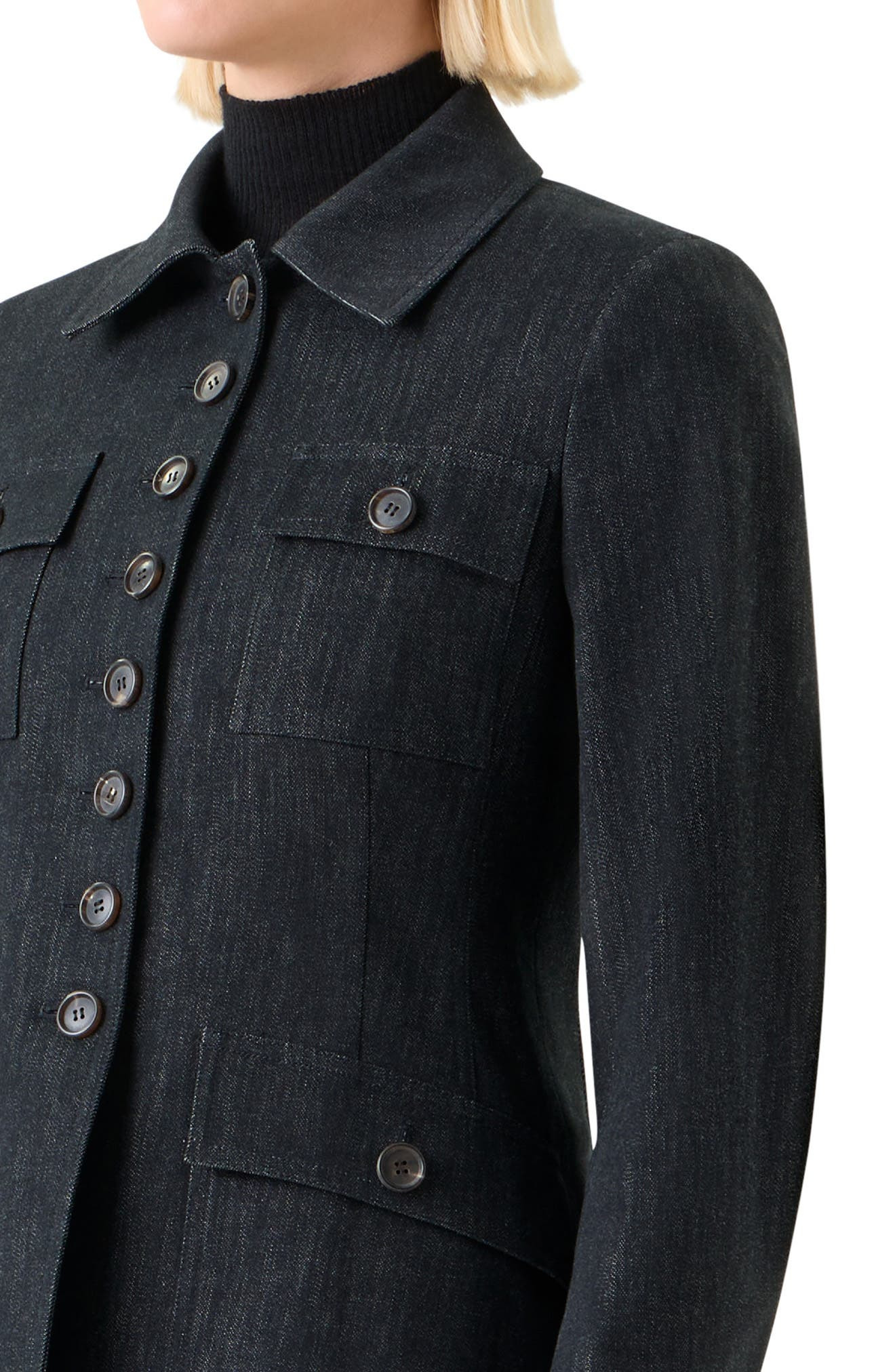 Akris Denim Shirt Jacket in Black Denim at Nordstrom - 4