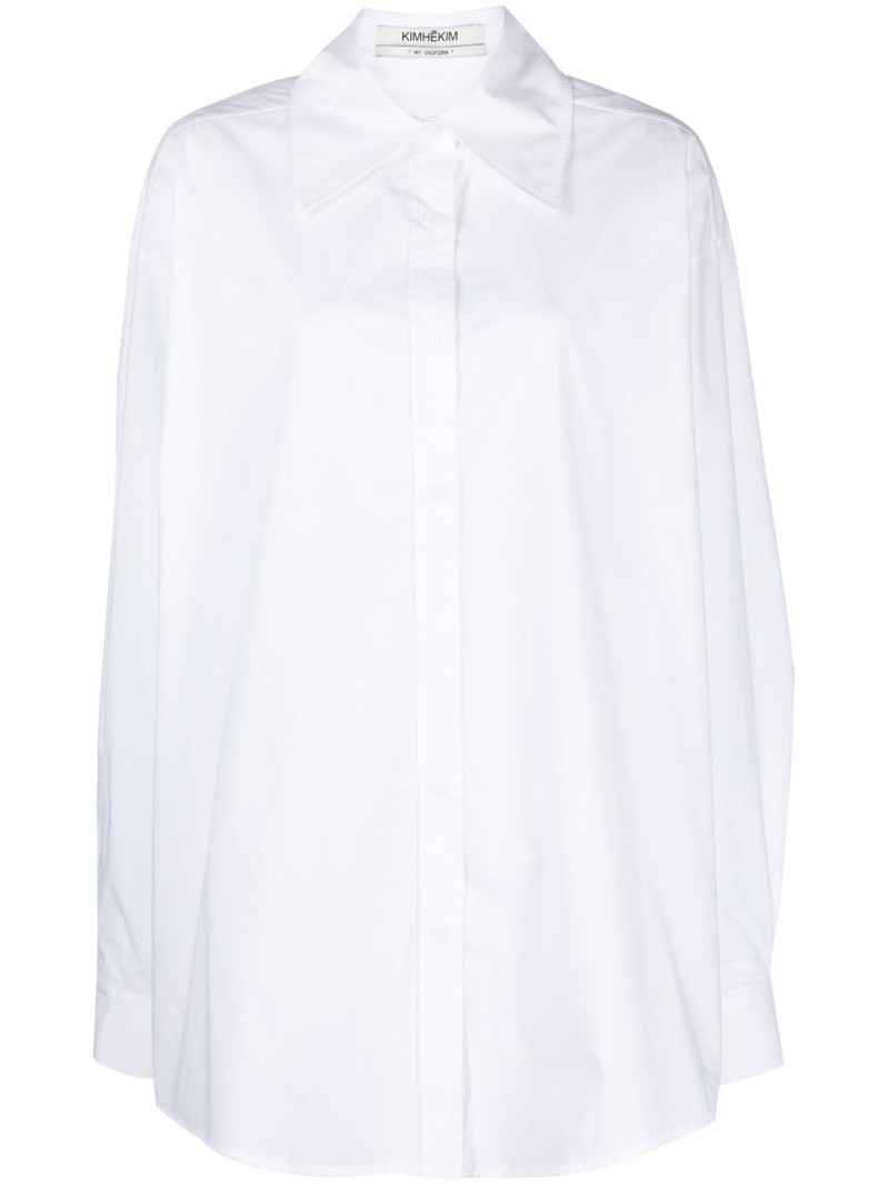 poplin-texture cotton shirt 1