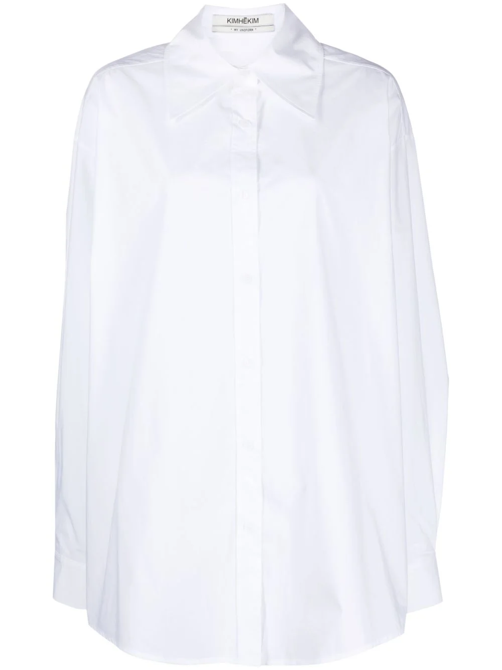 poplin-texture cotton shirt - 1