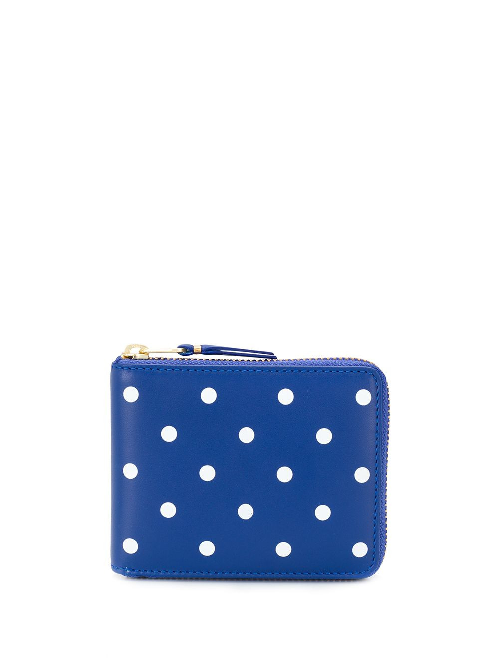 Dots Printed Leather Line U Zip Wallet - 1