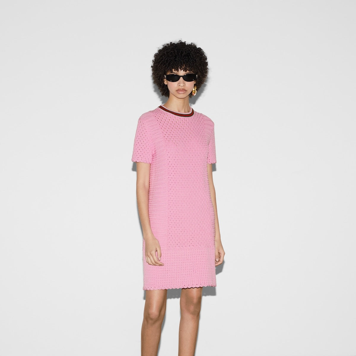 Gucci Web Crochet Effect Cotton Dress - 2