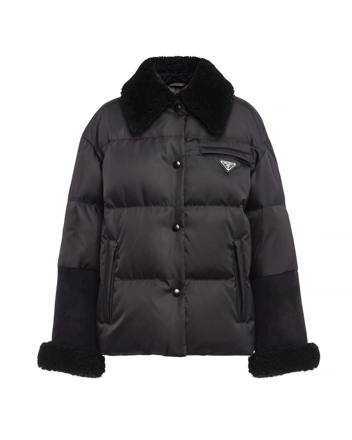 Re-Nylon gabardine puffer jacket - 1