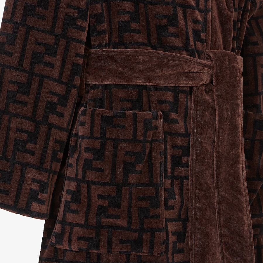 Brown cotton bathrobe - 3