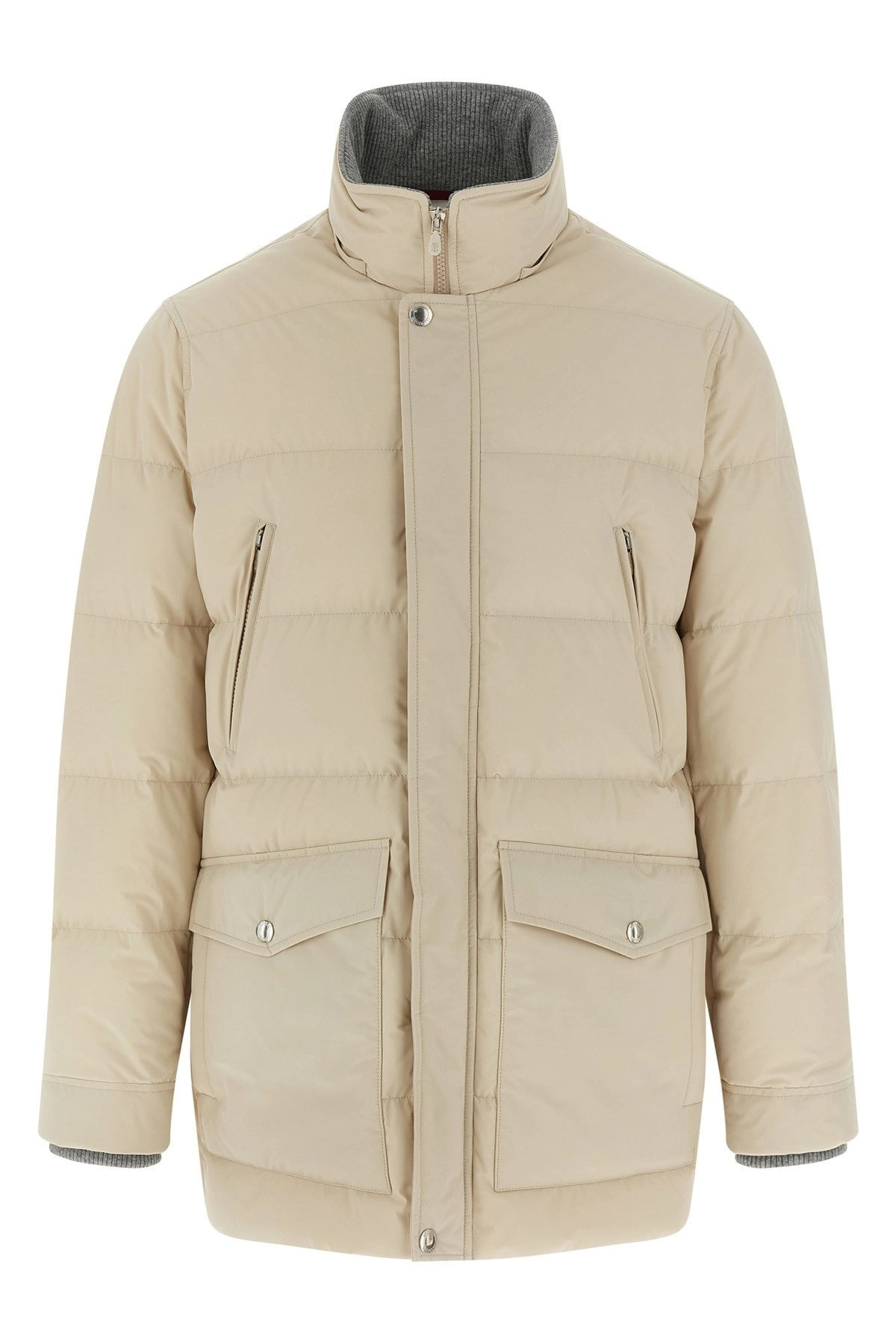 Brunello Cucinelli Men Knit Insert Down Jacket - 4